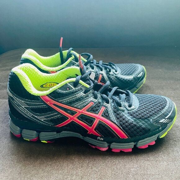 Asics Gel GT 2000 Running Trail Walking Women Shoe Sz 7 T2N6N Black Pink Lime - Picture 5 of 9